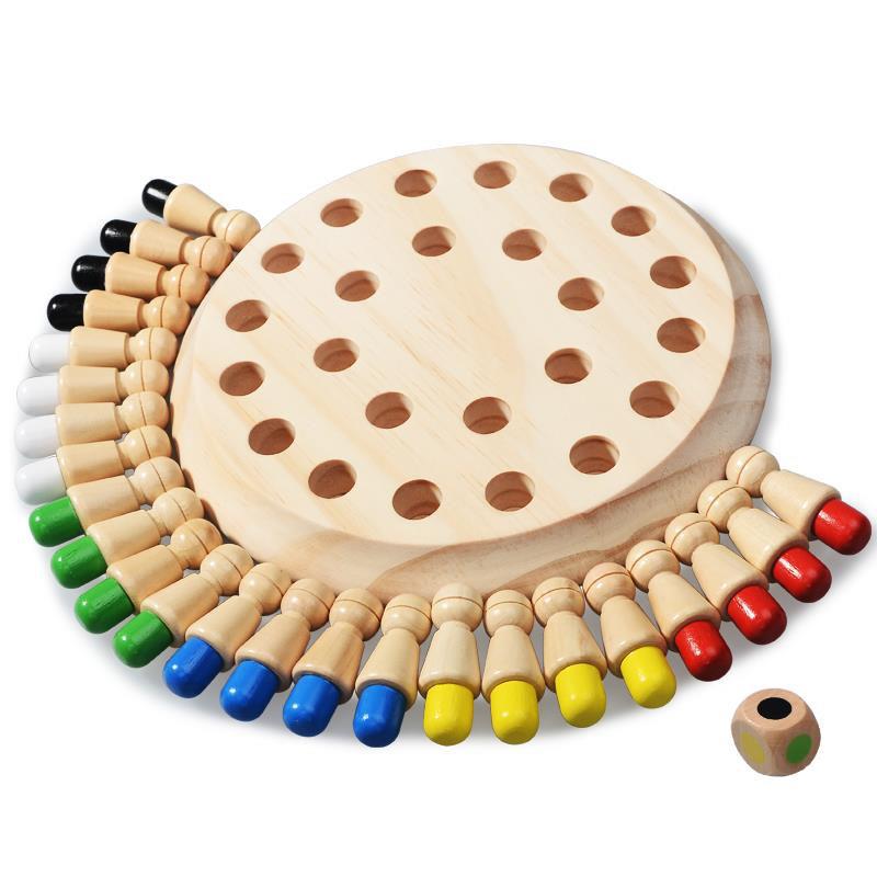 Board Game Of Life - Wooden Memory Match Stick Chess Color